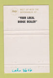 Matchbook Cover - 1964 Dodge  40 Strike