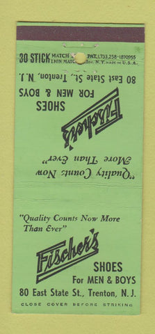 Matchbook Cover - Fischer's Shoes Men's Trenton NJ 30 Stick