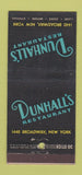 Matchbook Cover - Dunhall's Restaurant New York City 30 Stick