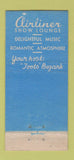 Matchbook Cover - Airliner Chicago IL deco 30 Stick