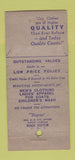 Matchbook Cover - Julian Goldman Clothes Store Elkhart IN 30 Stick