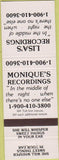 Matchbook Cover - Lisa's Recordings Monique's pornography chat line sex