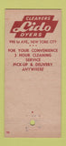 Matchbook Cover - Lido Cleaners Dyers New York City 30 Stick