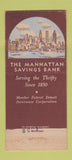 Matchbook Cover - Manhattan Savings Bank New York City 30 Stick