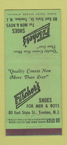 Matchbook Cover - Fischer's Shoes Men's Trenton NJ 30 Stick
