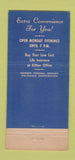 Matchbook Cover - Franklin Savings Bank New York City Benjamin 30 Stick