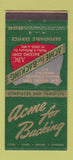 Matchbook Cover - Acme Backing St Louis MO Brooklyn NY 30 Stick