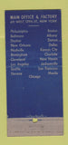 Matchbook Cover - Sinclair Valentine Inks New York City WEAR 30 Stick