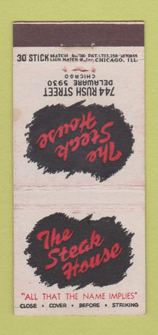 Matchbook Cover - The Steak House Chicago IL WEAR 30 Stick