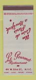 Matchbook Cover - Le Gourmet Restaurant New York City 30 Stick