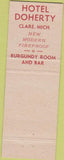 Matchbook Cover - The Doherty Clare MI