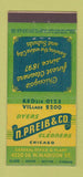 Matchbook Cover - N Preib Dyers Cleaners Chicago IL 30 Stick