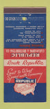 Matchbook Cover - Republic Carloading Boston MA NYC Philadelphia  30 Stick
