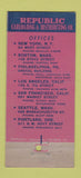 Matchbook Cover - Republic Carloading Boston MA NYC Philadelphia  30 Stick