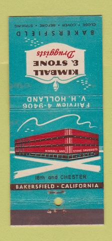 Matchbook Cover - Kimball Stone Drug Store Bakersfield CA 30 Stick