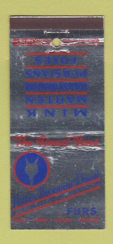 Matchbook Cover - Patrox Bierman Danzi Furs Mink New York City 30 Stick