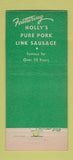 Matchbook Cover - Holly Meat Products Oakland CA sausage pork 30 Stick