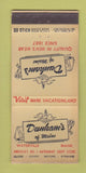 Matchbook Cover - Dunham's Waterville ME clothes WORN 30 Stick