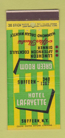 Matchbook Cover - Hotel Lafayette Suffern NY 30 Stick