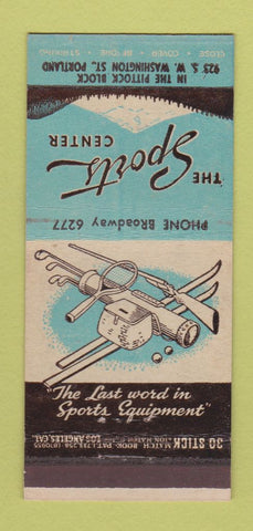 Matchbook Cover - Sports Center Portland OR 30 Stick