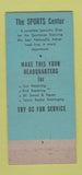 Matchbook Cover - Sports Center Portland OR 30 Stick