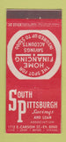Matchbook Cover - South Pittsburgh Savings and Loan PA 30 Stick