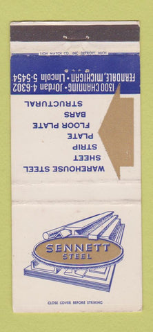 Matchbook Cover - Sennett Steel Ferndale MI 30 Strike