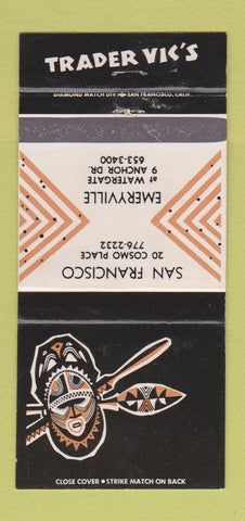 Matchbook Cover - Trader Vic's Tiki San Francisco Emeryville CA 30 Strike
