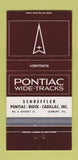 Matchbook Cover - Pontiac Buick Cadillac Sunbury PA Burgundy 30 Strike