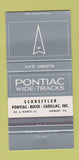 Matchbook Cover - Pontiac Buick Cadillac Sunbury PA Bluemist Slate 30 Strike