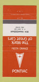 Matchbook Cover - Bin Hamoodah Pontiac Abu Dhabi Fiesta Orange 30 Strike
