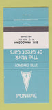 Matchbook Cover - Bin Hamoodah Pontiac Abu Dhabi Lombard Blue 30 Strike