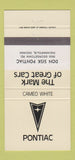 Matchbook Cover - Don Sisk Pontiac Indianapolis IN Cameo White 30 Strike