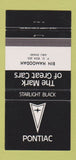 Matchbook Cover - Bin Hamoodah Pontiac Abu Dhabi Starlight Black 30 Strike