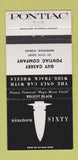 Matchbook Cover - 1960 Pontiac Caskey Homestead FL Regent Black WEAR 30 Strike