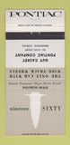 Matchbook Cover - 1960 Pontiac Caskey Homestead FL Palomino Beige 30 Strike