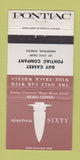Matchbook Cover - 1960 Pontiac Caskey Homestead FL Sierra Copper WEAR 30 Strike
