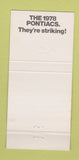 Matchbook Cover 1978 Pontiac Cadillac Waynesboro PA Chesterfield Brown 30 Strike