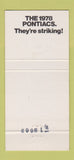 Matchbook Cover - 1978 Pontiac Lutherville MD Starlight Black 30 Strike