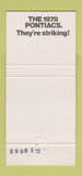 Matchbook Cover - 1978 Pontiac Lutherville MD Roman Red 30 Strike