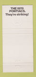 Matchbook Cover - 1978 Pontiac Phil Tolkan Renault Nautilus Blue 30 Strike