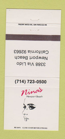 Matchbook Cover - Nina's Newport Beach CA 30 Strike