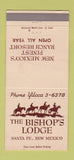 Matchbook Cover - Bishop's Lodge Santa Fe NM WEAR 30 Strike