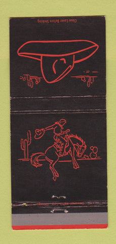 Matchbook Cover - Fred Harvey Cowboy Black 30 Strike