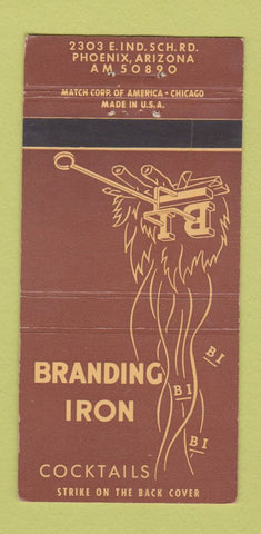 Matchbook Cover - Branding Iron Phoenix AZ 30 Strike