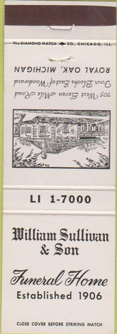 Matchbook Cover - Sullivan Son Funeral Home Royal Oak MI