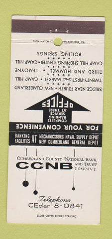 Matchbook Cover - Cumberland County National Bank Lemoyne Camp Hill PA 30 Strike