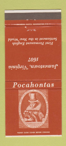 Matchbook Cover - Pocahontas Jamestown VA Antiques 30 Strike
