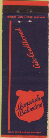 Matchbook Cover - Leonard's Belvedere Syracuse NY Federal