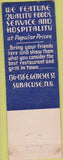 Matchbook Cover - Leonard's Belvedere Syracuse NY Federal